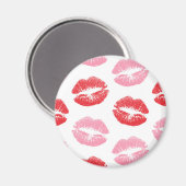 Rode en roze lippen, patroon van lippen, lippensti magneet (Voorkant / Achterkant)