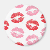 Rode en roze lippen, patroon van lippen, lippensti magneet (Voorkant)