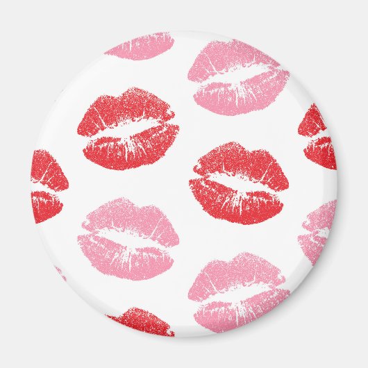 Rode en roze lippen, patroon van lippen, lippensti magneet (Voorkant)