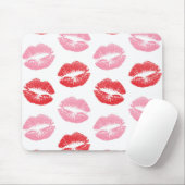 Rode en roze lippen, patroon van lippen, lippensti muismat (Met muis)