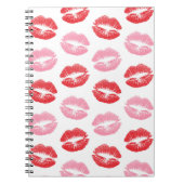 Rode en roze lippen, patroon van lippen, lippensti notitieboek (Voorkant)