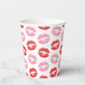 Rode en roze lippen, patroon van lippen, lippensti papieren bekers (Achterkant)