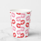 Rode en roze lippen, patroon van lippen, lippensti papieren bekers (Rechts)