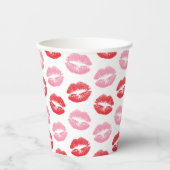 Rode en roze lippen, patroon van lippen, lippensti papieren bekers (Voorkant)