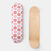 Rode en roze lippen, patroon van lippen, lippensti persoonlijk skateboard (Voorkant)