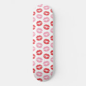 Rode en roze lippen, patroon van lippen, lippensti persoonlijk skateboard (Voorkant)