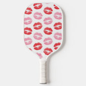 Rode en roze lippen, patroon van lippen, lippensti pickleball paddle (Voorkant)