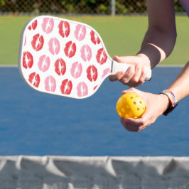 Rode en roze lippen, patroon van lippen, lippensti pickleball paddle