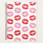 Rode en roze lippen, patroon van lippen, lippensti planner (Voorkant)