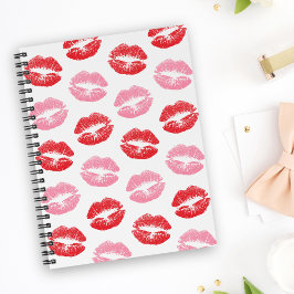 Rode en roze lippen, patroon van lippen, lippensti planner