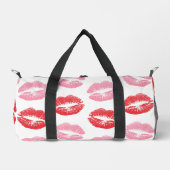 Rode en roze lippen, patroon van lippen, lippensti plunjezak (Voorkant)