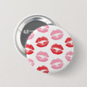 Rode en roze lippen, patroon van lippen, lippensti ronde button 5,7 cm (Voorkant /achterkant)