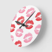 Rode en roze lippen, patroon van lippen, lippensti ronde klok (Hoek)