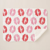 Rode en roze lippen, patroon van lippen, lippensti sherpa deken (Voorkant (horizontaal))