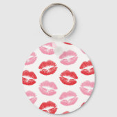 Rode en roze lippen, patroon van lippen, lippensti sleutelhanger (Achterkant)