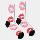 Rode en roze lippen, patroon van lippen, lippensti sokken (Rechts)