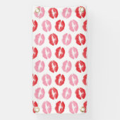 Rode en roze lippen, patroon van lippen, lippensti spandoek (Verticaal)