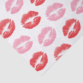 Rode en roze lippen, patroon van lippen, lippensti tissuepapier (Detail)