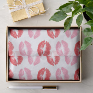 Rode en roze lippen, patroon van lippen, lippensti tissuepapier