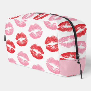 Rode en roze lippen, patroon van lippen, lippensti toilettasje