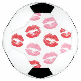 Rode en roze lippen, patroon van lippen, lippensti voetbal