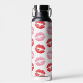Rode en roze lippen, patroon van lippen, lippensti waterfles (Voorkant)