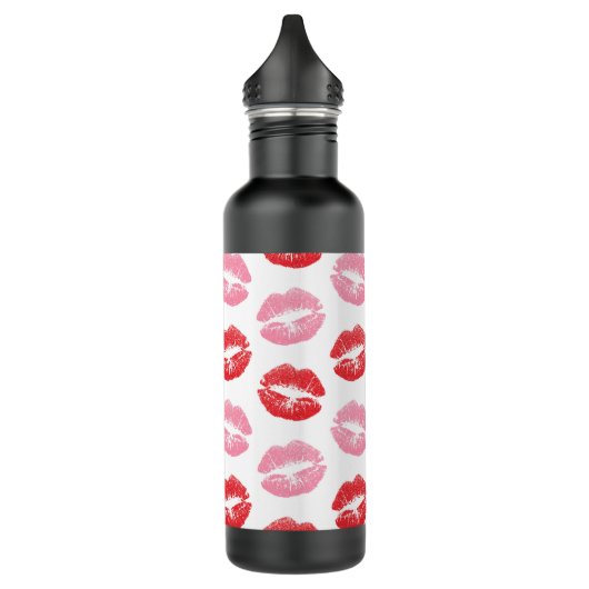 Rode en roze lippen, patroon van lippen, lippensti waterfles (Links)