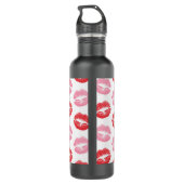 Rode en roze lippen, patroon van lippen, lippensti waterfles  (Achterkant)