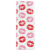 Rode en roze lippen, patroon van lippen, lippensti wijn cadeautas (Voorkant)