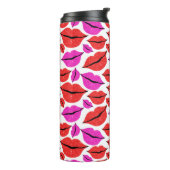 Rode en Roze Lippen Valentijnsdag Thermosbeker (Gedraaid links)