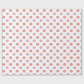 Rode en Roze Lippenstift Kusjes Cadeaupapier (Vlak)