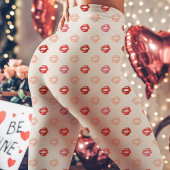Rode en Roze Lippenstift Kusprint Leggings