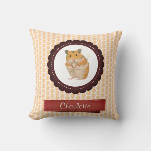 Rode en Roze Meisjes Hamster Kussen (Voorkant)