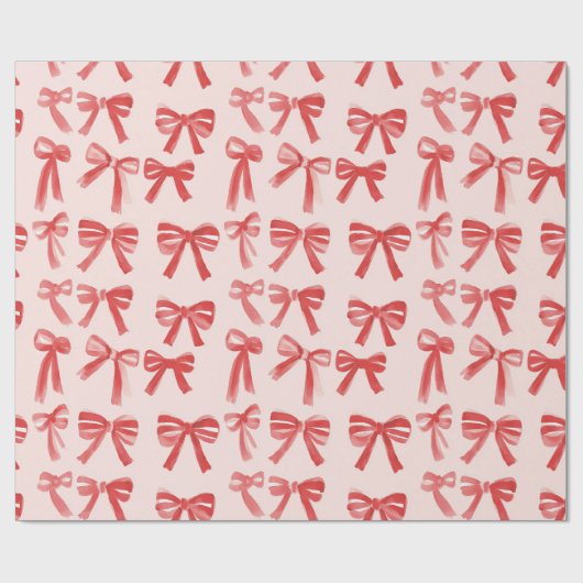 Rode en roze meisjesbogen cadeaupapier (Vlak)