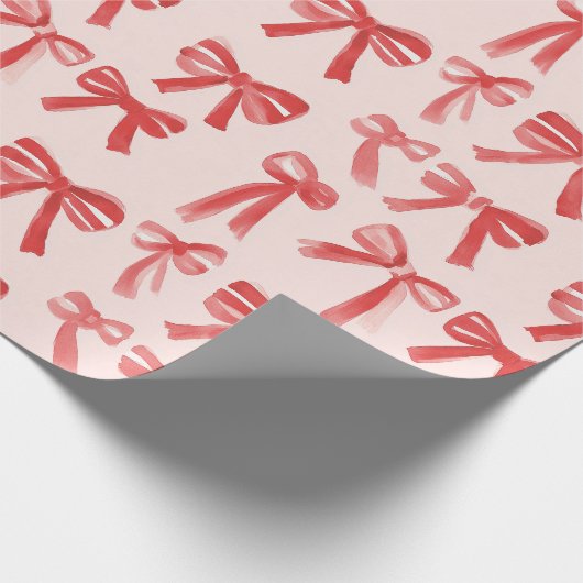 Rode en roze meisjesbogen cadeaupapier (Hoek)