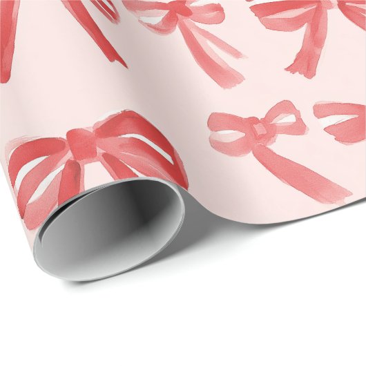 Rode en roze meisjesbogen cadeaupapier (Rol Hoek)