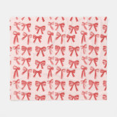 Rode en roze meisjesbogen fleece deken (Voorkant (Horizontaal))