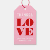 Rode en Roze Meisjesuitje Weekend Cadeaulabel (Voorkant)