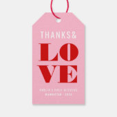 Rode en Roze Meisjesuitje Weekend Cadeaulabel (Achterkant)