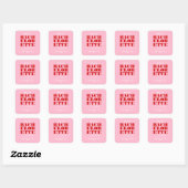 Rode en Roze Meisjesuitje Weekend Vierkante Sticker (Vel)