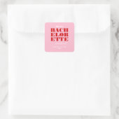 Rode en Roze Meisjesuitje Weekend Vierkante Sticker (Tas)