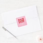 Rode en Roze Meisjesuitje Weekend Vierkante Sticker (Envelop)
