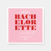 Rode en Roze Meisjesweekend Servet (Voorkant)