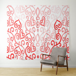 Rode en Roze Ombre Hart  Wandkleed