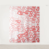 Rode en Roze Ombre Hart Wandkleed (Voorkant)