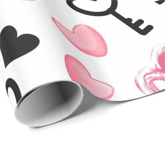 Rode en roze oren cadeaupapier (Rol Hoek)