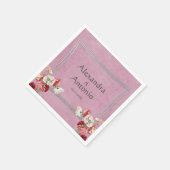 Rode en roze papaver servet (Hoek)