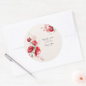 Rode en Roze Papieren Rozen  Ronde Sticker (Envelop)