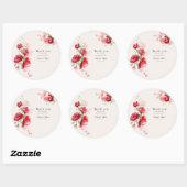 Rode en Roze Papieren Rozen  Ronde Sticker (Vel)