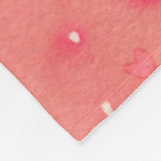 Rode en roze patchwork hart gepersonaliseerd fleece deken (Hoek)